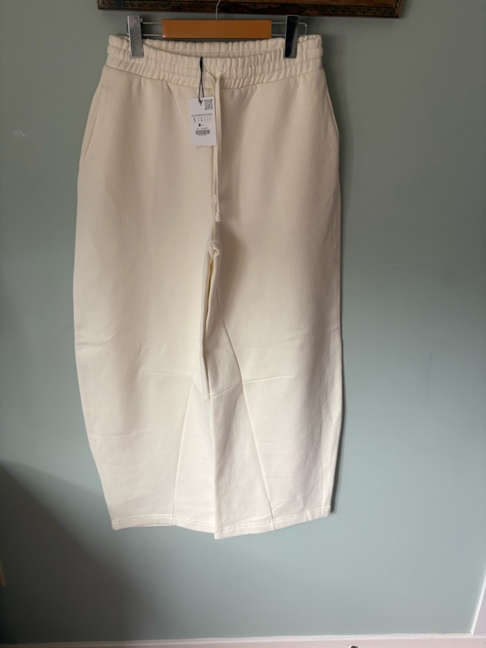 Zara Cream Elastic Drawstring pants